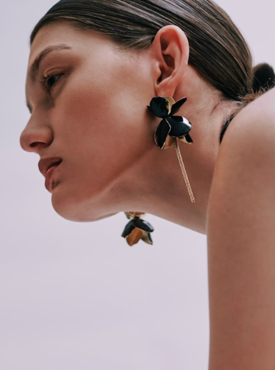 Asymmetric Floral Earring