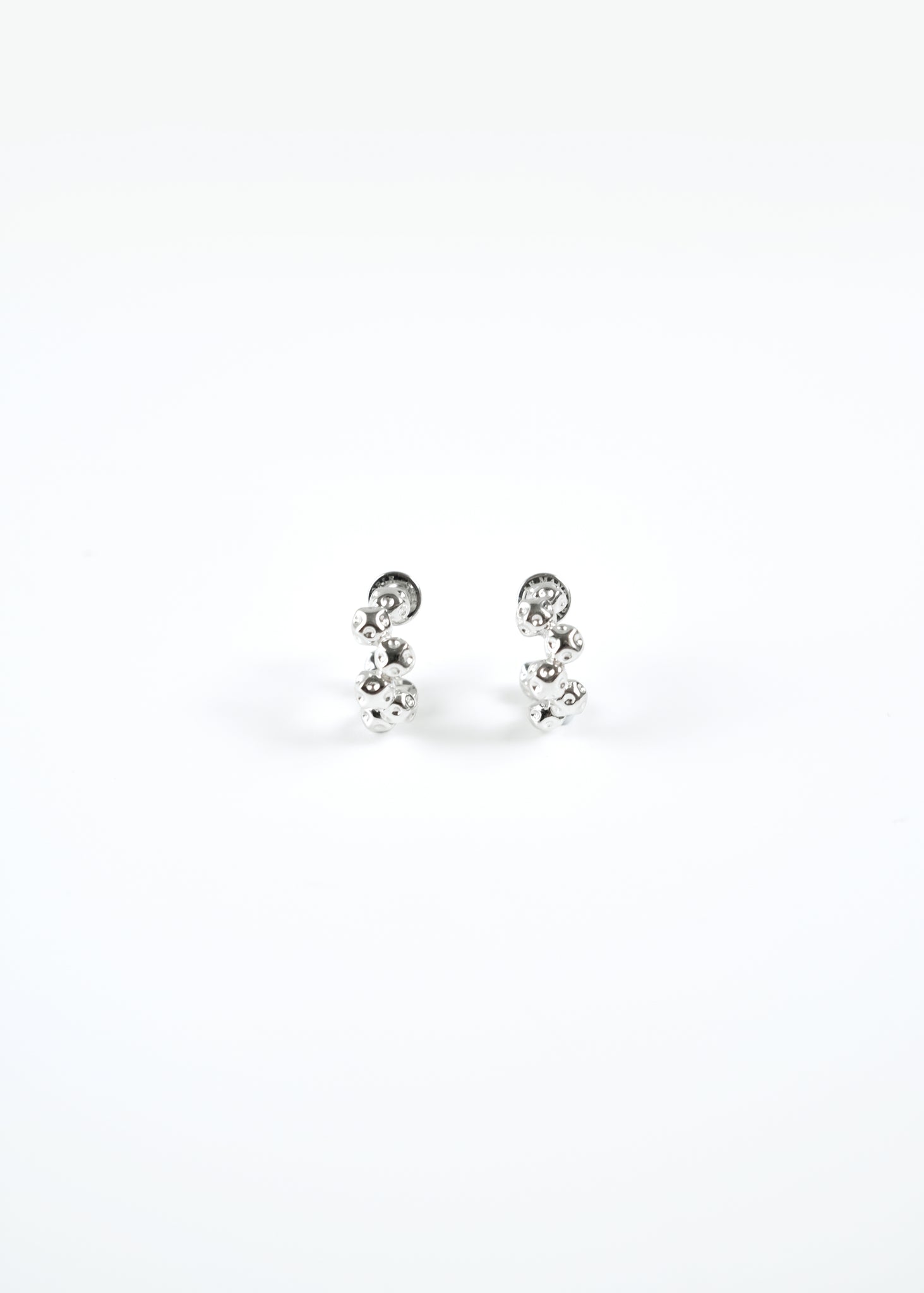 Single Row Box Hoop Earring - Mini Huggies