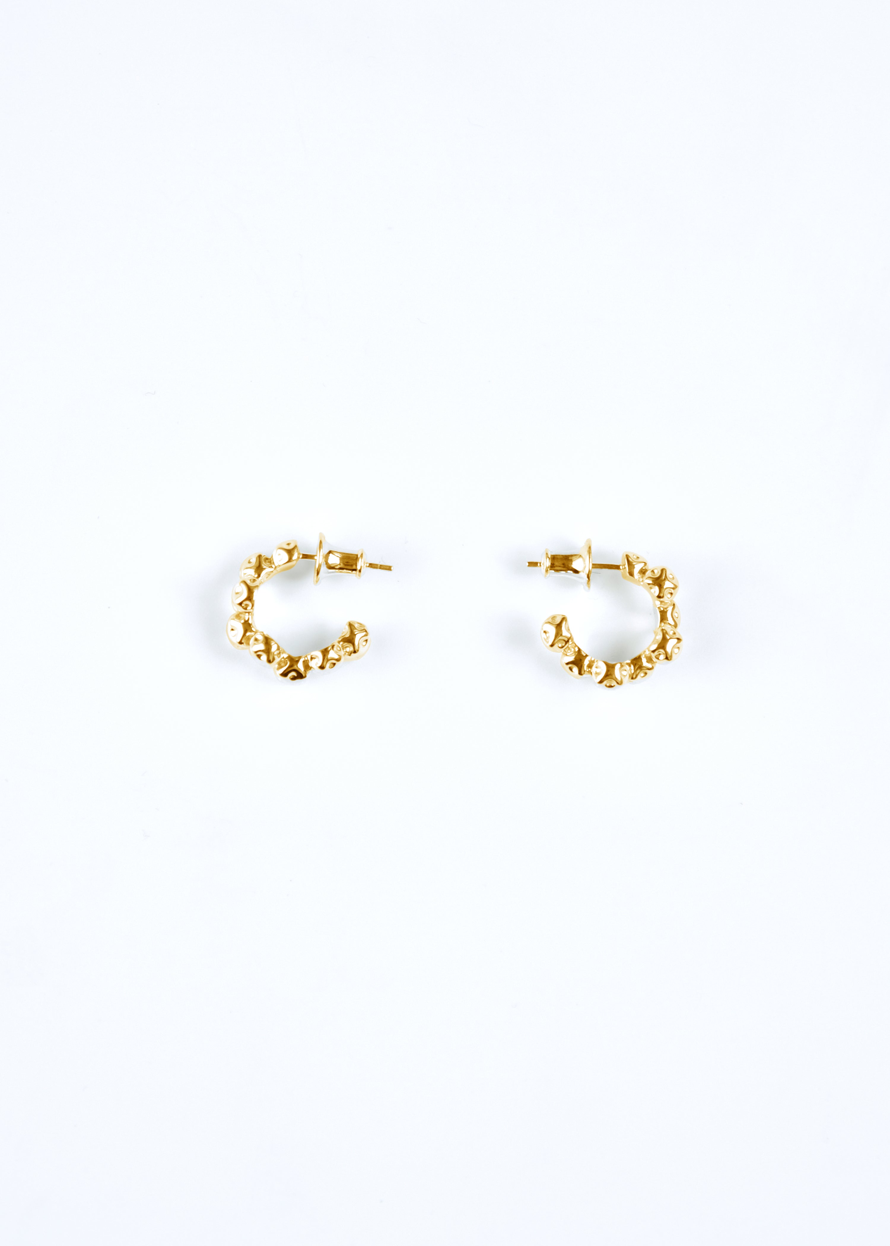 Single Row Box Hoop Earring - Mini Huggies