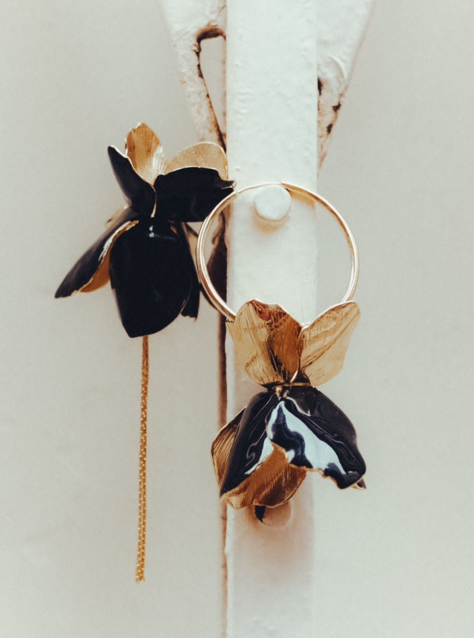 Asymmetric Floral Earring
