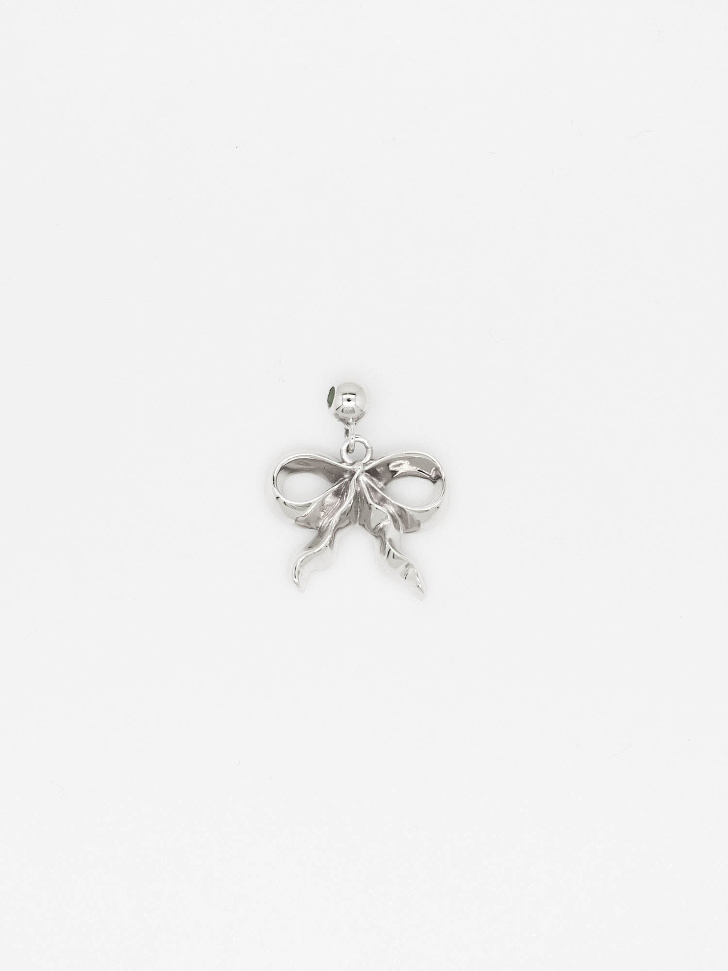 Cream Bow Charm (Silver)
