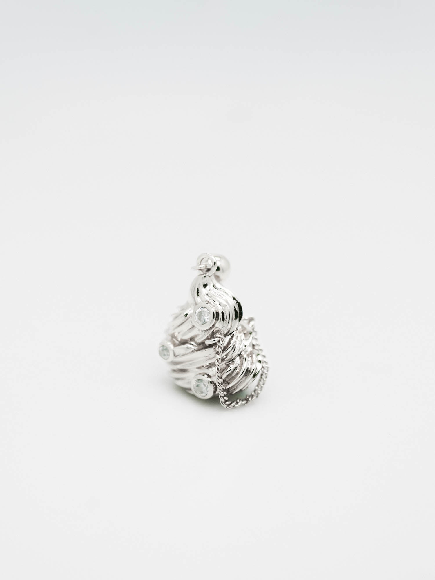 Cream Swirl Charm (Silver)