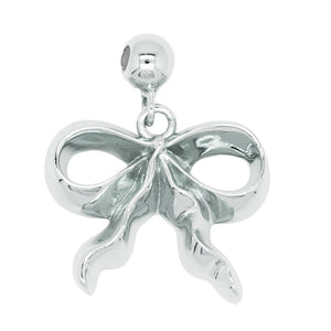 Cream Bow Charm (Silver)