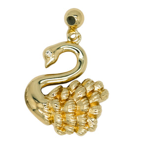 Cream Swan Charm (Gold)