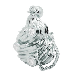 Cream Swirl Charm (Silver)