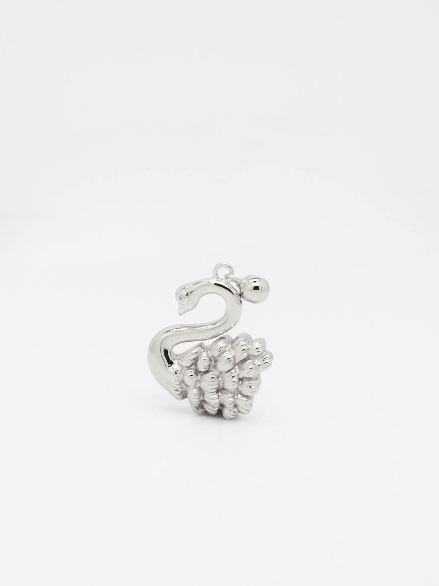 Cream Swan Charm (Silver)